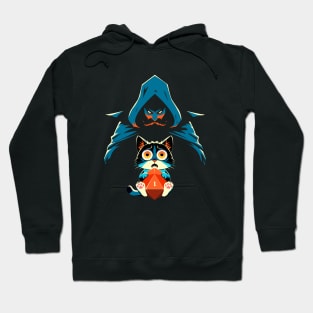 Funny Scared Cat with Game Master Tabletop RPG Hoodie